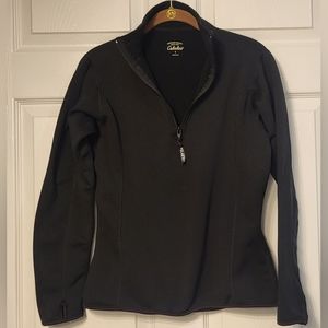Cabela's Black 1/4 Zip Base Layer Size Small